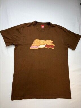 Ice Cream Men's T-Shirt Cotton Short Sleeve Crew Neck Size Medium Brown